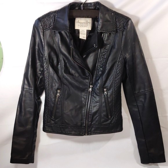 American Rag Jackets & Blazers - American Rag Women's XS Motorcycle Black Leather Jacket